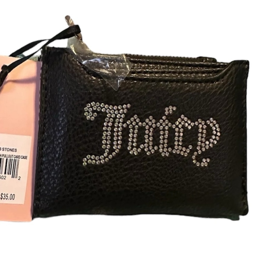 NWT Juicy Couture Liquorice With AB Stones Bifold Breaking The Rules Pullout CC